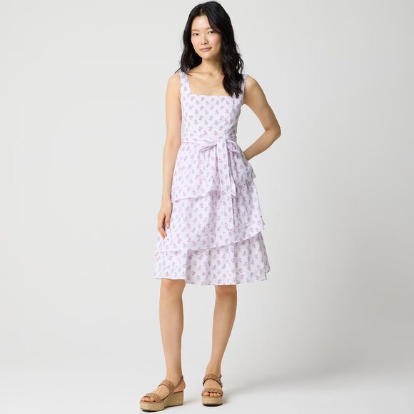 NWT J Crew Factory Sleeveless Tiered Midi Dress10 - Picture 4 of 4